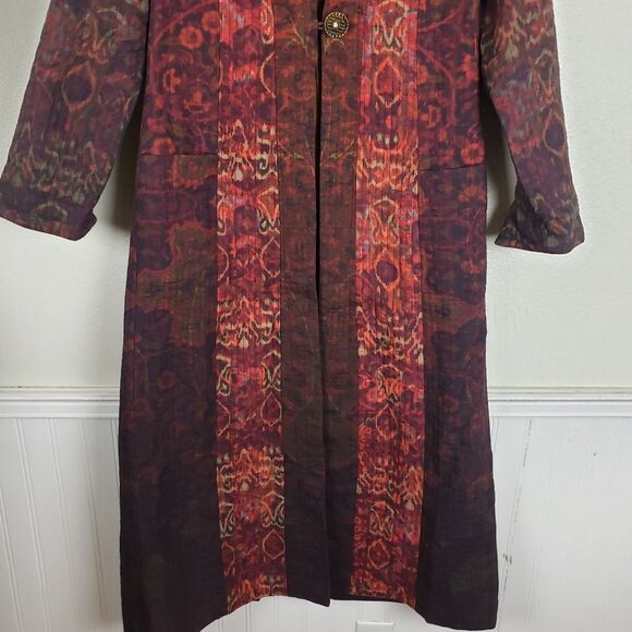 Women's Soft Surroundings Artist abstract Bedouin Duster Maxi Jacket Size PXS - Picture 11 of 16